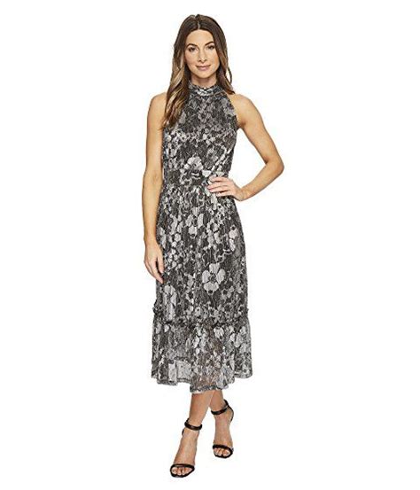 michael michael kors metallic knit tier midi dress 